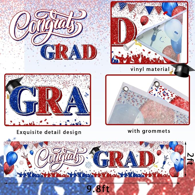 2026 Graduation Decorations-Large Congrats Class of 2026 Banner Congrats Grad - Image 4