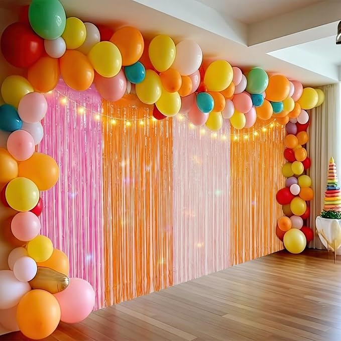 Frienda 4pcs Sunset Party Decorations 6.6ft Fringe Curtains Sunset Soiree Party - Image 5