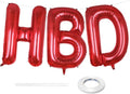 Red HBD Balloons, HBD Foil Letter Balloon by BBPOOL