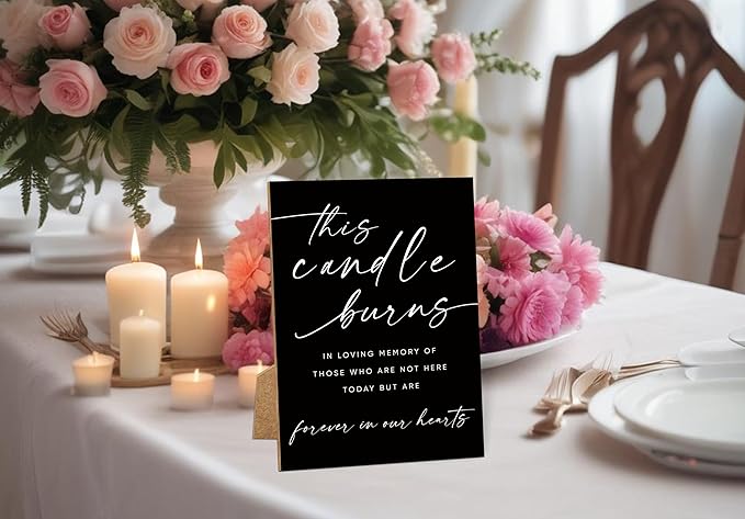 Funeral Sign, 8x11 Black Minimalist Style Loss of Loved One Memorial Sign, In Loving Memory Sign, Funeral Decorations, Wedding Table Decor, Memorial Gifts For Loss of Loved One, Bereavement Gifts -10