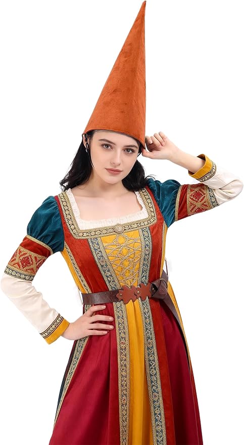 Medieval Pointed Cone Hat Renaissance Dwarf Elf Headwear - Image 4