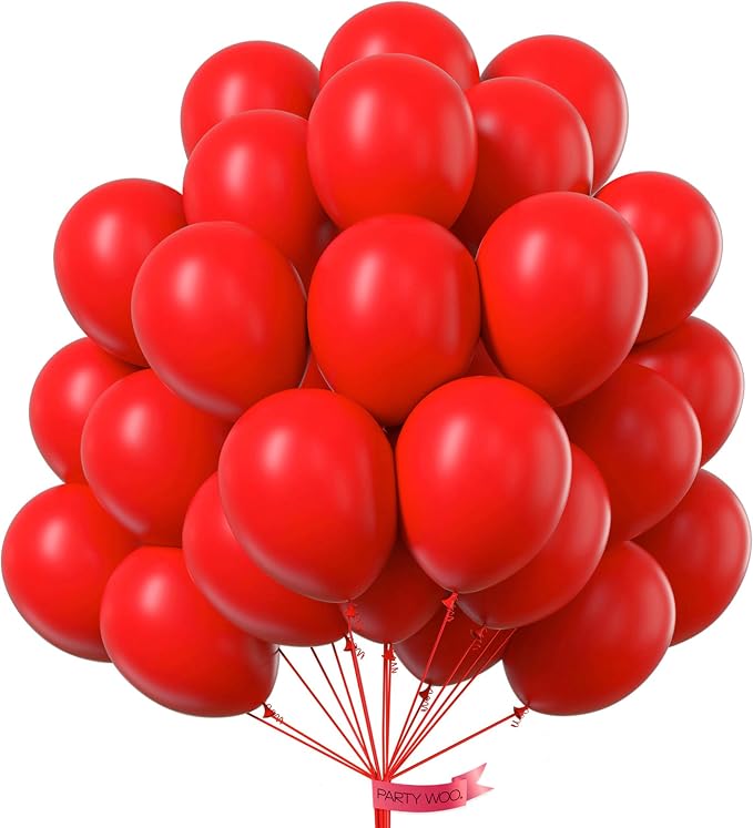 PartyWoo Red Balloons 101pcs Red Helium Latex Balloons 12 Inch | Birthday by PartyWoo