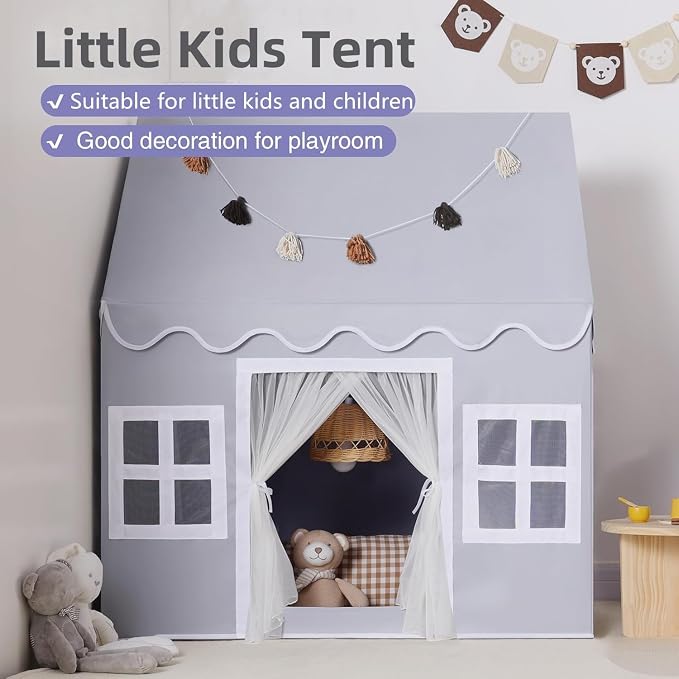 Kids Play Tent Indoor: Mat, Tassel Garland - Image 4