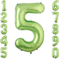Light Green Number 5 Balloon 40 Inch, Glossy Metallic Digit Party Supplies | by Unknown