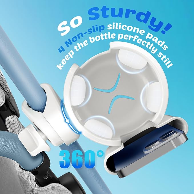 Guiseapue 2-in-1 Stroller Cup Holder Phone Holder, Baby Essentials | Universal - Image 5