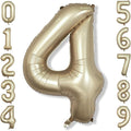 Metallic Gold Number 4 Balloons, 40 In Large Champagne Number 4 Mylar Foil by Isndare