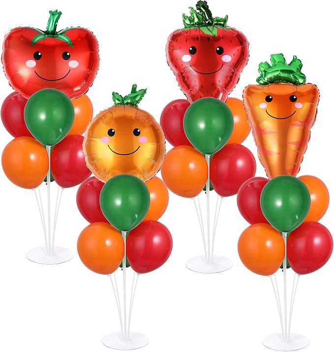 4 Sets Vegetable Fruit Party Balloons Stand Kit by Naozinebi