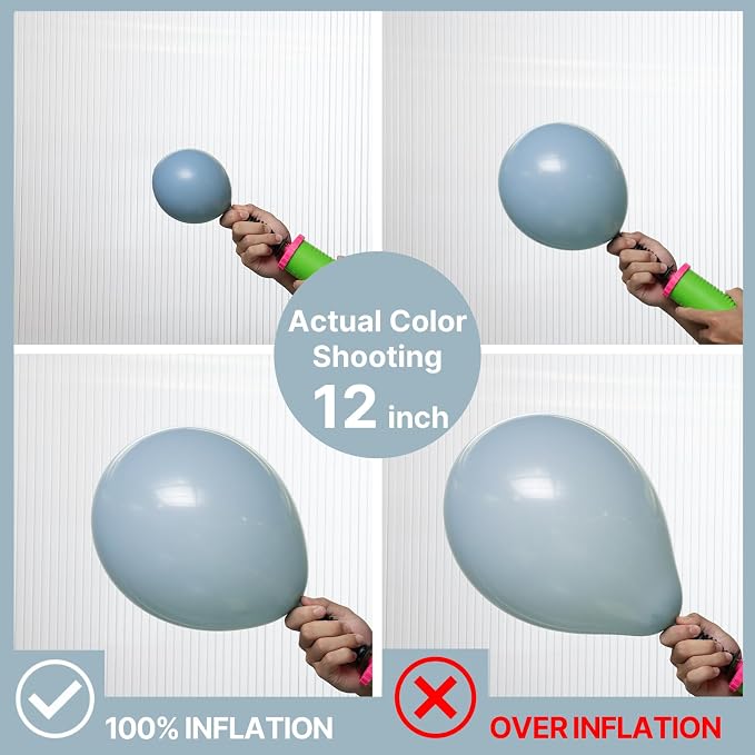 PartyWoo Dusty Blue Balloon Arch Kit 142pcs Light Blue Balloons | Baby White - Image 3