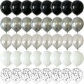 Black and Silver Balloons 12 Inch 60 Pcs Metallic Silver Pearl Silver Black by Searchbyoccasioncolorsize