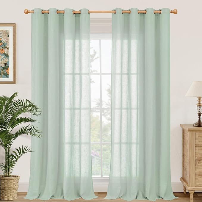 YoungsTex 90 Inches Length Linen Curtains by YoungsTex