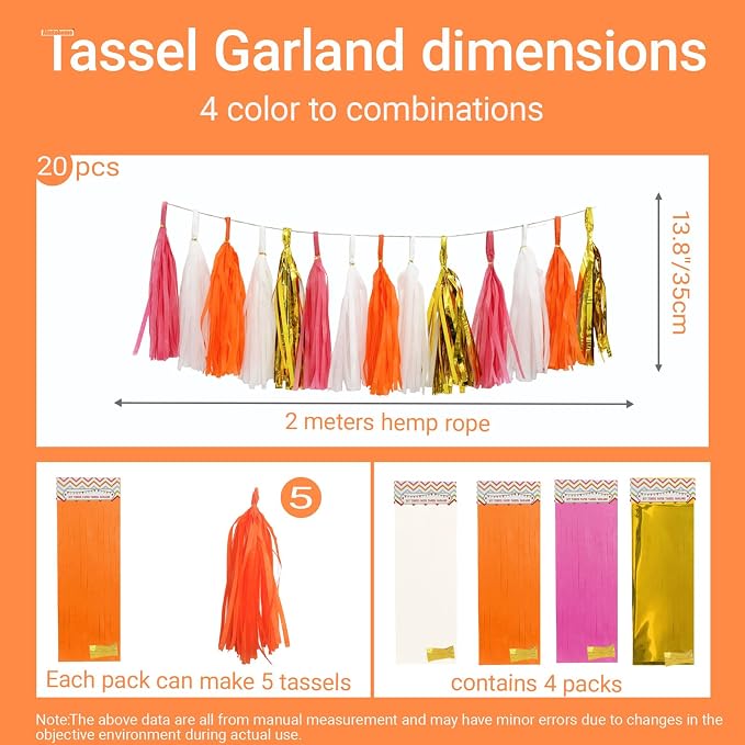 Shiny Tassel Garland Tissue Paper Tassel Banner, Tassels Decorations - Image 2