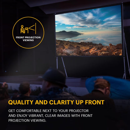 KODAK 150” Portable Projector Screen W/Stand - Fast Fold White Projection Backdrop for Outdoor & Indoor Movies with Tripod, Outdoor Stability Kit, & Black Storage Carry Case