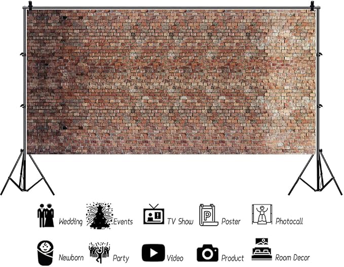 20x10ft Vintage Red Brick Wall Photo Backdrop Newborn Baby Girls Adults - Image 2
