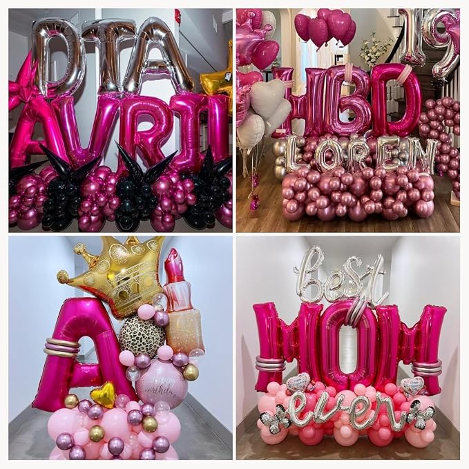 Hot Pink Letter Y Balloons, Y Letter Balloon 40 Inch Foil Y Balloon | Hot Pink - Image 6