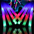 32 PCS LED Foam Glow Sticks Bulk, Glow in The Dark Party Supplies with 3 Modes Colorful Flashing, Glow Sticks Bulk Party Pack for Wedding, Concert, Raves, Events, Birthday