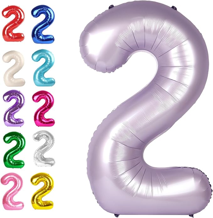Lilac Number 2 Balloon 40 inch, Lavender Birthday Party Balloons Decorations | by Upgesy