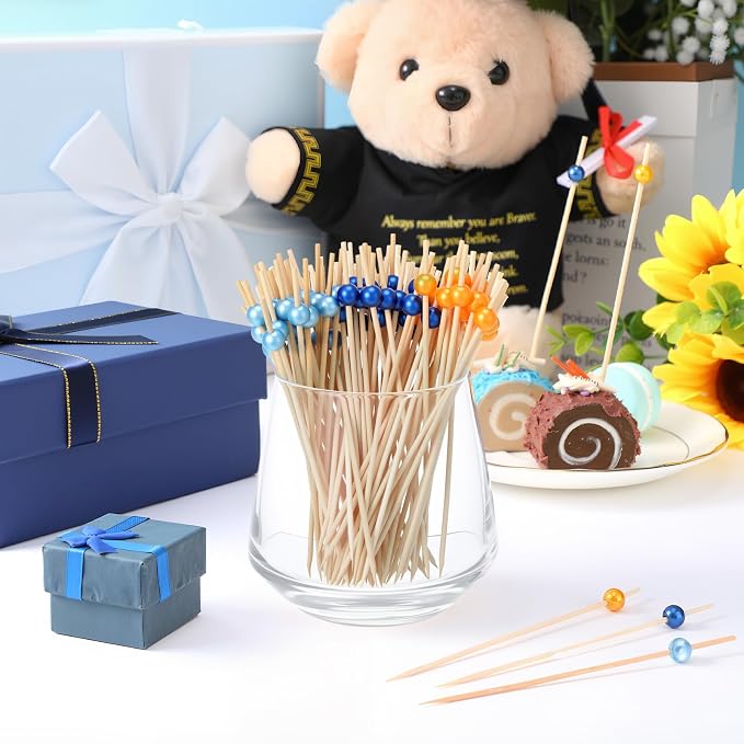 Reallnaive 300 Pcs Cocktail Pick Pearl Fancy Toothpick - Image 3