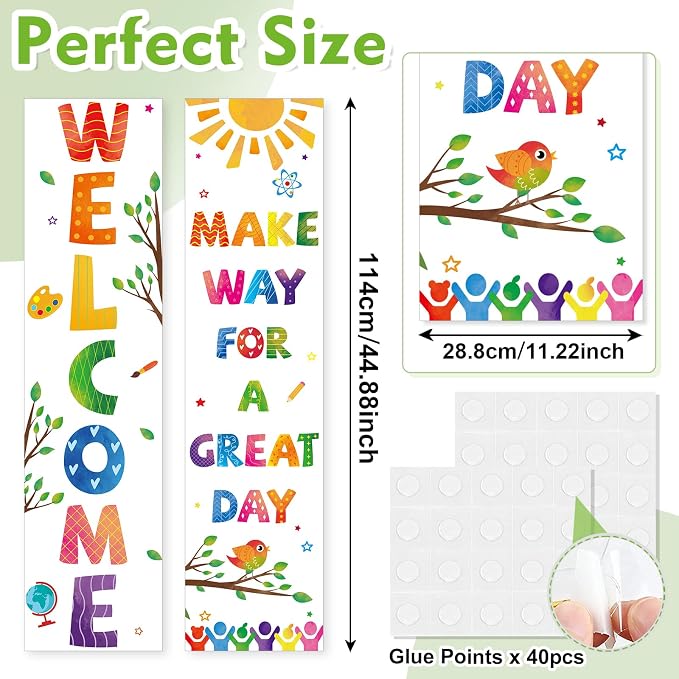 Sideim Colorful Classroom Welcome Poster Decorations, Welcome Sign - Image 2