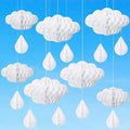 Affrolling 20 Pcs 3D Cloud Decorations Raindrop Decorations Hanging Honeycomb by Affrolling