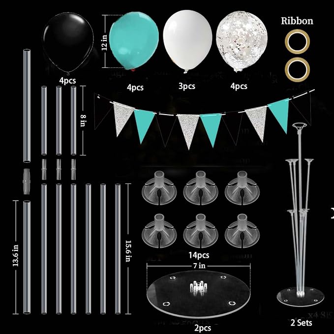 Teal Black Graduation Party Decorations/Turquoise Teal Black Graduation - Image 3