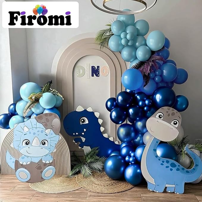 Firomi Metallic Chrome Blue Balloons Set 12-inch 70 pack | Blue Latex Balloon - Image 5
