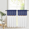 Boho Kitchen Curtains, 36 Inch Length, Farmhouse Cotton Linen Tier Curtains by FRAMICS
