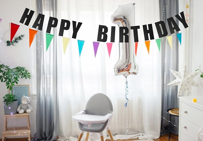 Black Birthday Banner Party Decorations - Image 4