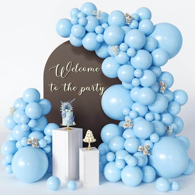 Light Blue Balloons 125 Pcs Different Sizes 18 12 10 5 Inch Pastel Baby Sky by Searchbyoccasioncolorsize