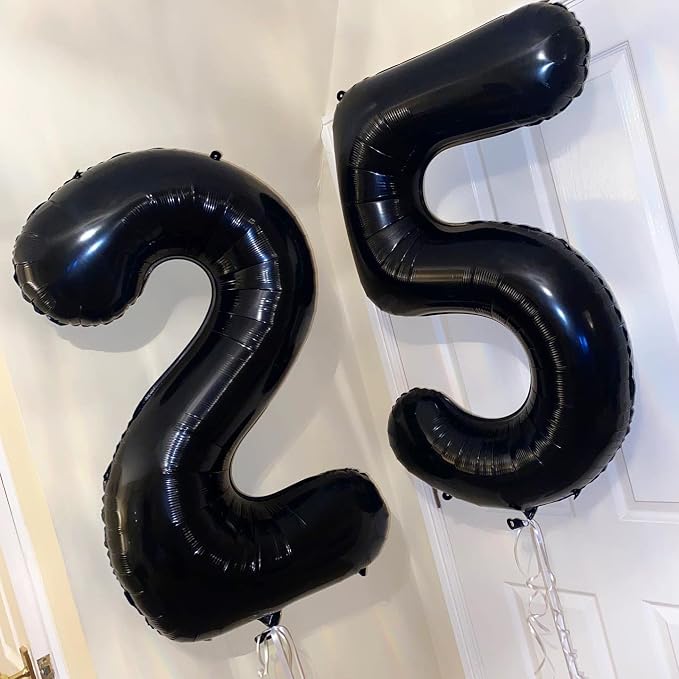 40 Inch Black 26 Number Balloons Giant 26 or 62 Balloons Black Birthday - Image 5
