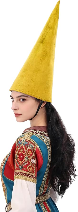 Medieval Pointed Cone Hat Renaissance Dwarf Elf Headwear - Image 2