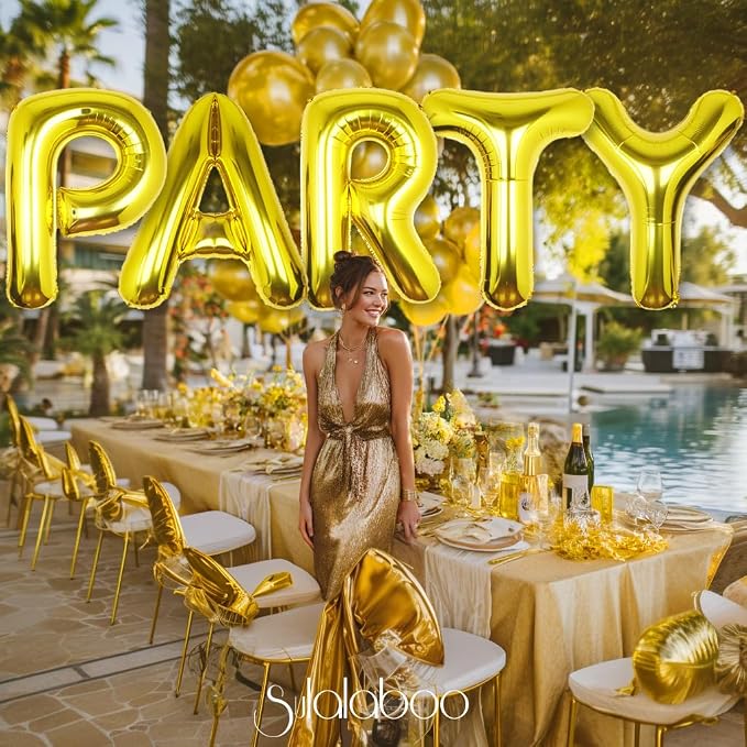 40 Inch Gold Letter I Balloon Big Foil Helium Letter Balloons A-Z | Giant Large - Image 3