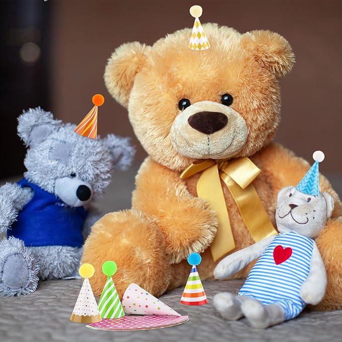 10 Pcs Mini Birthday Hats for Stuffed Animals Cone Tiny Party Hats - Image 9