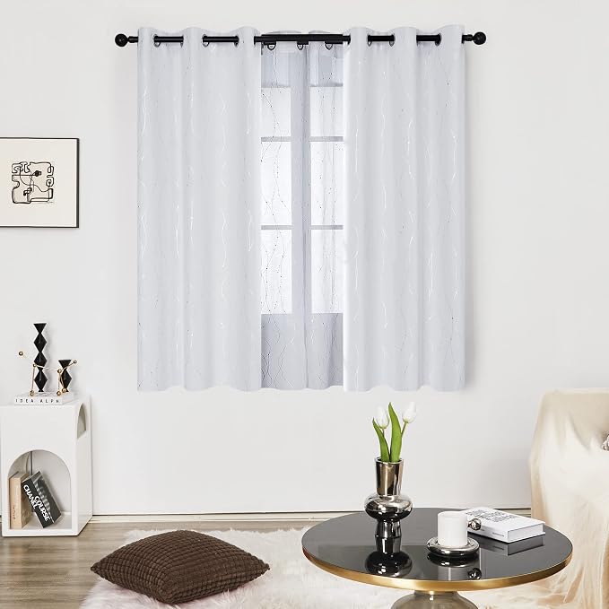 Deconovo Living Room Curtains 54 Inches Long, Thermal Insulated, Room Darkening - Image 2