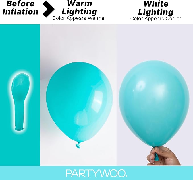 PartyWoo Teal Balloons 155pcs Turquoise Dark Teal Color 5 Inch | 18 12 10 5 - Image 3