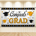 KatchOn Congrats Grad Banner 72x44 Inch | White, Congratulations Wall Poster by KatchOn