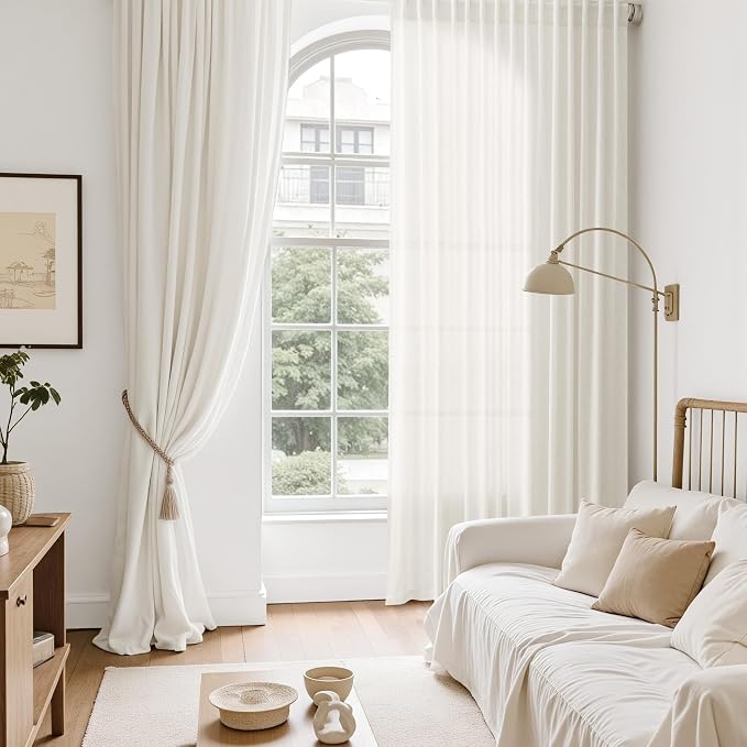 Neutral Linen Curtains 108 Inches Long - Image 6