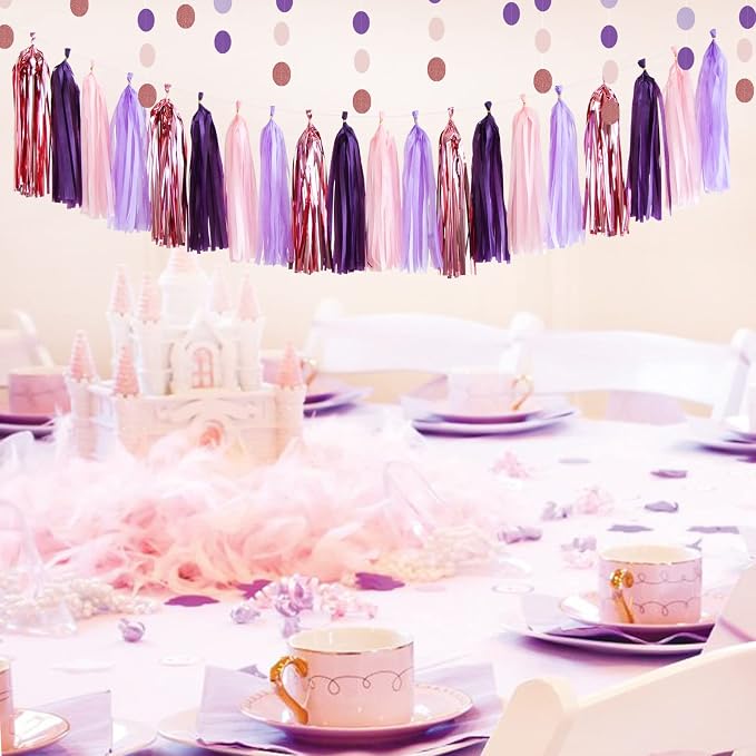 Pink-Purple Rose-Gold Party-Decorations Tassel Garland - Image 2