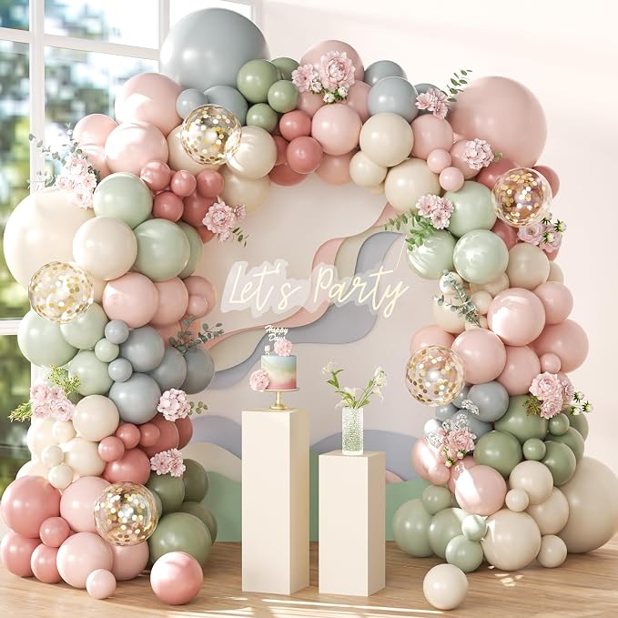 Pastel Balloon Arch Kit for Pastel Wildflower Party Decorations | Double by NUTTYBASH
