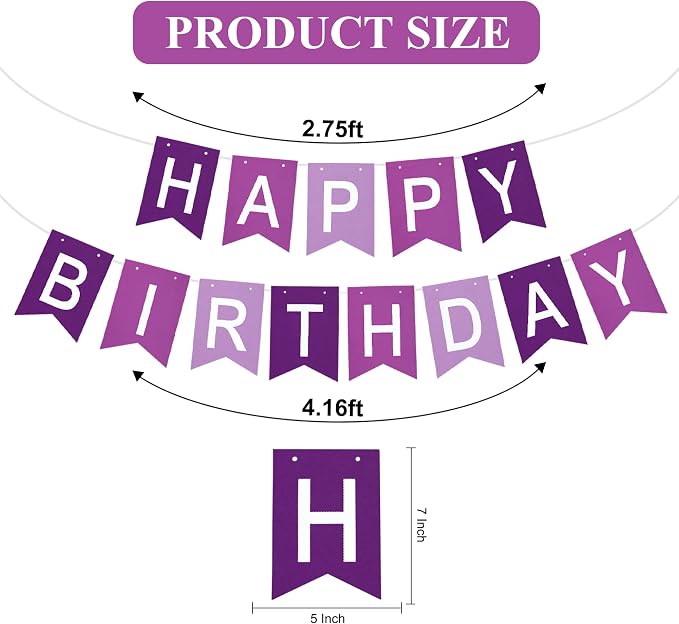 Happy Birthday Banner Pre-Strung Birthday Decorations Birthday Party Backdrop - Image 3