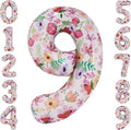 Flower Balloons 40 Inch Floral Number 9 Balloon by cocodino