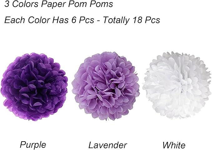 Tissue Paper Pom Poms, Recosis Paper Flower Ball - Image 2