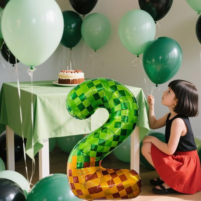 Pixel & TNT Theme 40in Giant Number Balloons - Image 6