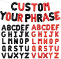 TONIFUL Black and Red Letter Balloons 52 Pcs 2 Sets A-Z Alphabet Banner Kit 16 by TONIFUL