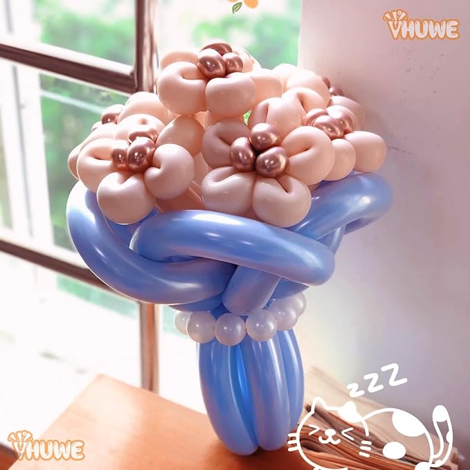 260 Balloons Retro Apricot, Thickened 100 Pack Long Balloons Twisting Skinny - Image 5