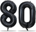 Lingqiang 80th Birthday Balloons Black by Lingqiang