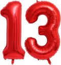 Red 13 Number Balloons, 40 Inch 13 Balloons Foil Mylar Helium Big Red 13 by BBPOOL