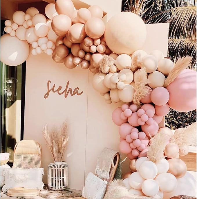 Boho Balloon Arch Kit 156pcs Dusty Rose Balloon Garland Double Stuffed Dusty by IHEPYQ