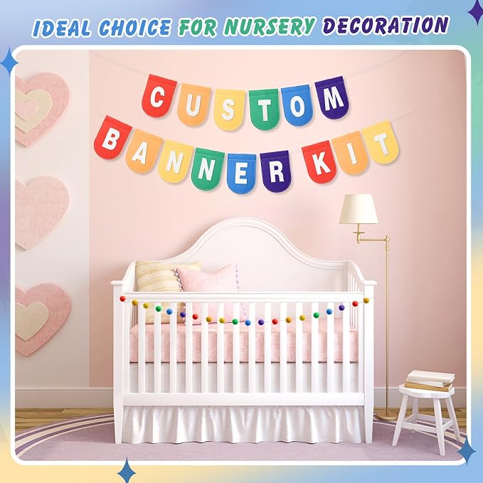 Hahafelt 125 Pcs Make Your Own Banner Kit Personalized Handmade Name Scallop - Image 5