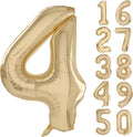40 inch White Gold Number Balloon Giant Foil Helium Balloons Champagne Gold by Yeodong