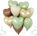 Green Gold Brown Heart Balloons by TAOYE